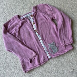 JoJo Maman Bebe Pink Cardigan with Mouse Detail